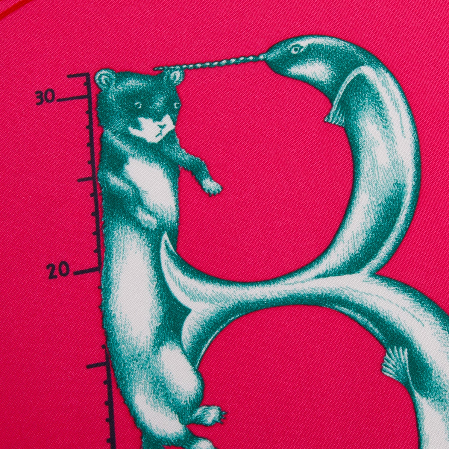 Hermes Pink 'Faune Lettrée' Silk Scarf 90 w/ Box