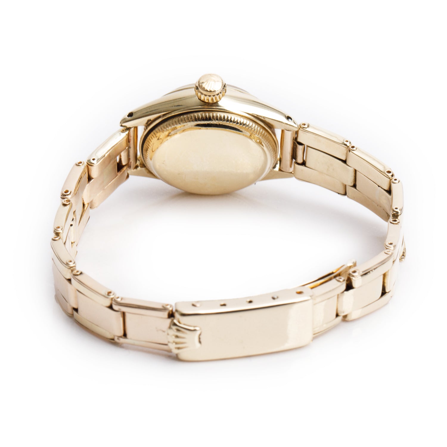 Rolex Vintage 10k Yellow Gold Oyster Perpetual Bubble Back 24 MM Watch Silver Dial 5003