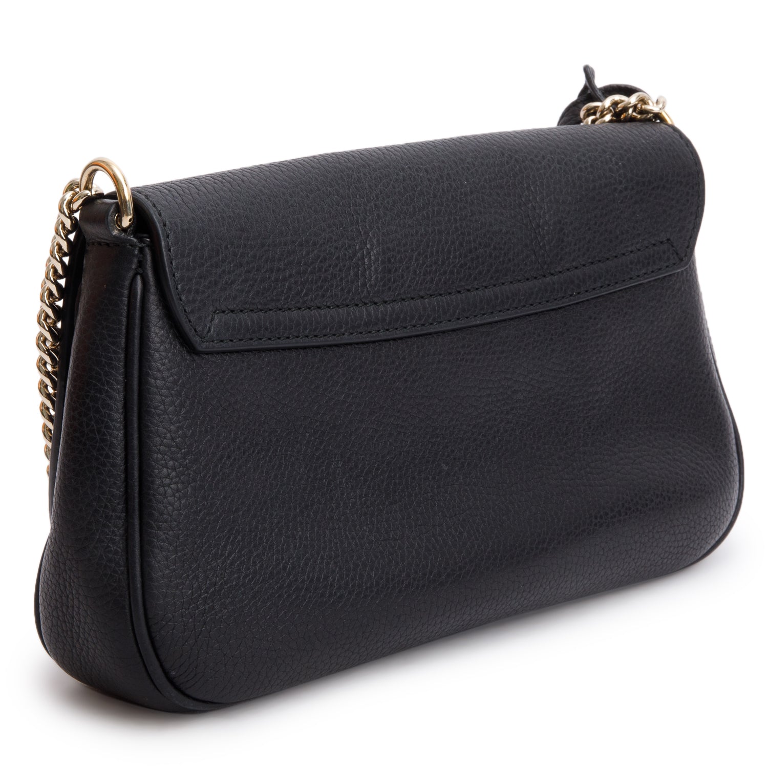 Gucci Black Pebbled Calfskin Medium Soho Chain Crossbody Bag w/ Box