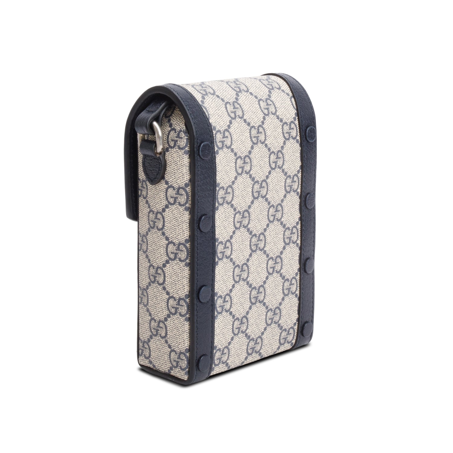 Gucci Black GG Supreme Denim Monogram Mini Horsebit 1955 Crossbody Bag