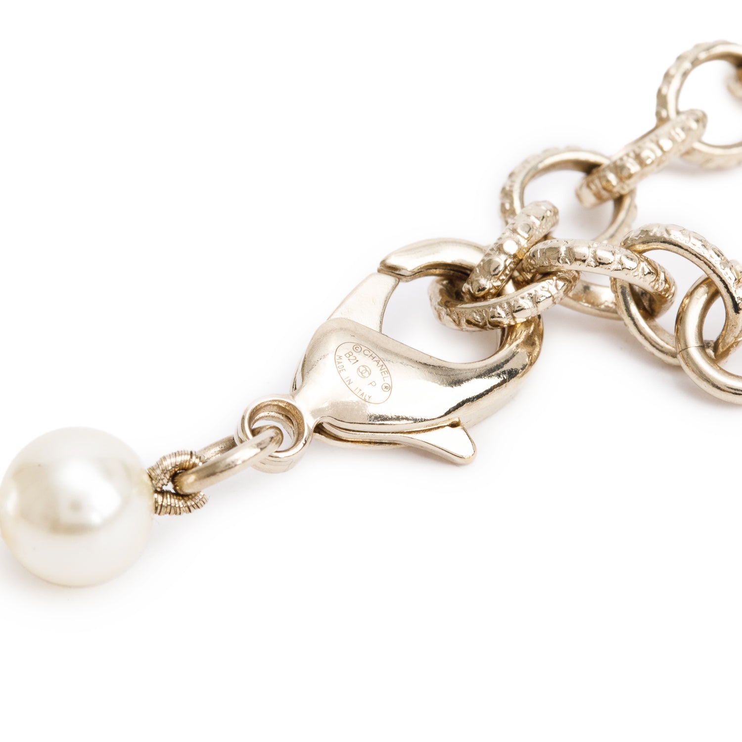 Chanel 2021 Gold-Plated Faux Pearl CC Coco Necklace or Belt w/ Box