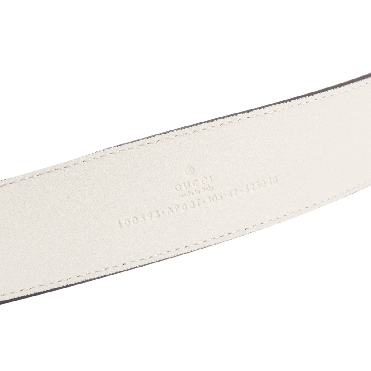 Gucci White GG Marmont Wide Leather Belt 105 42