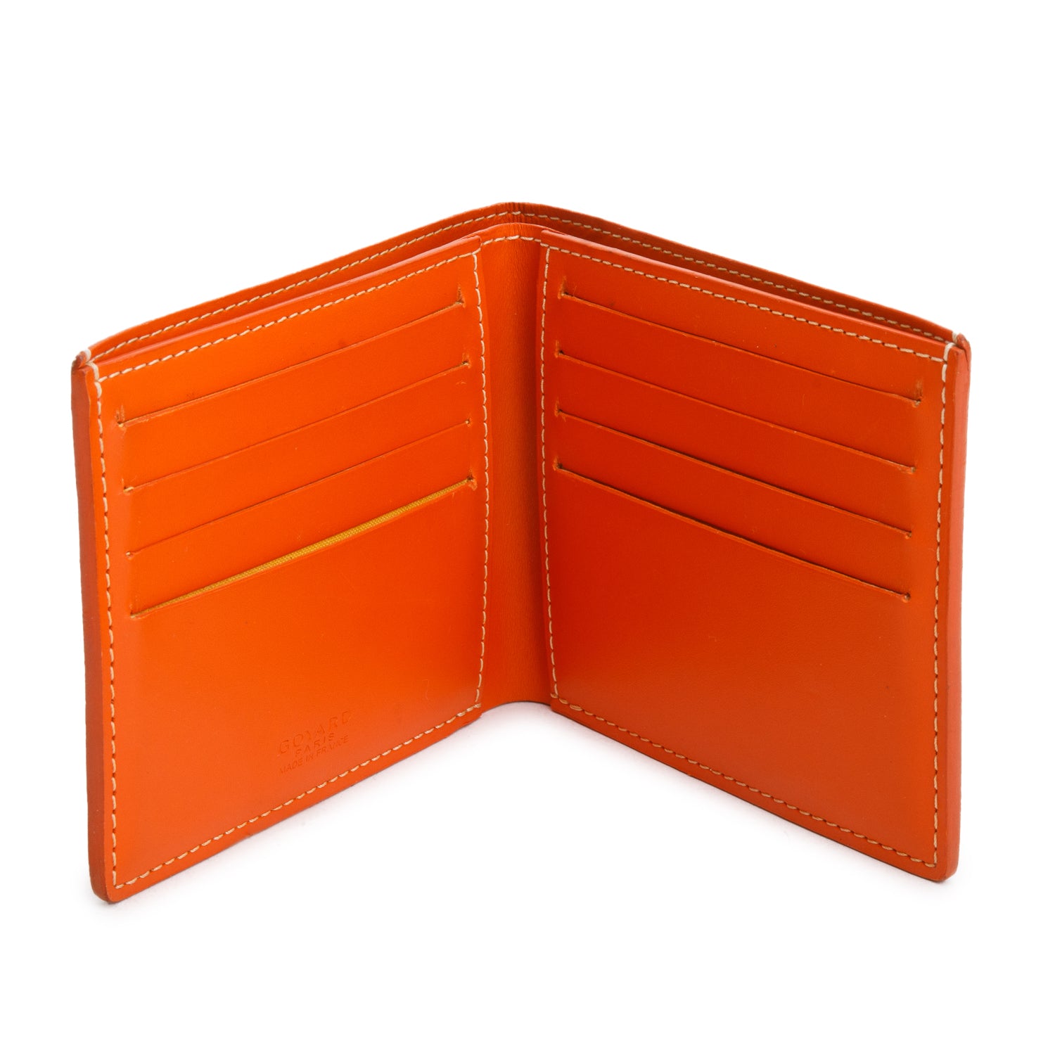 Goyard 2022 Orange Goyardine Victorie Bifold Wallet w/ Box