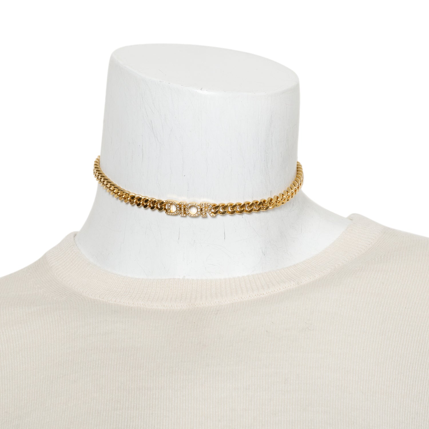 Christian Dior Gold Plated Crystal Dio(R)evolution Choker Necklace