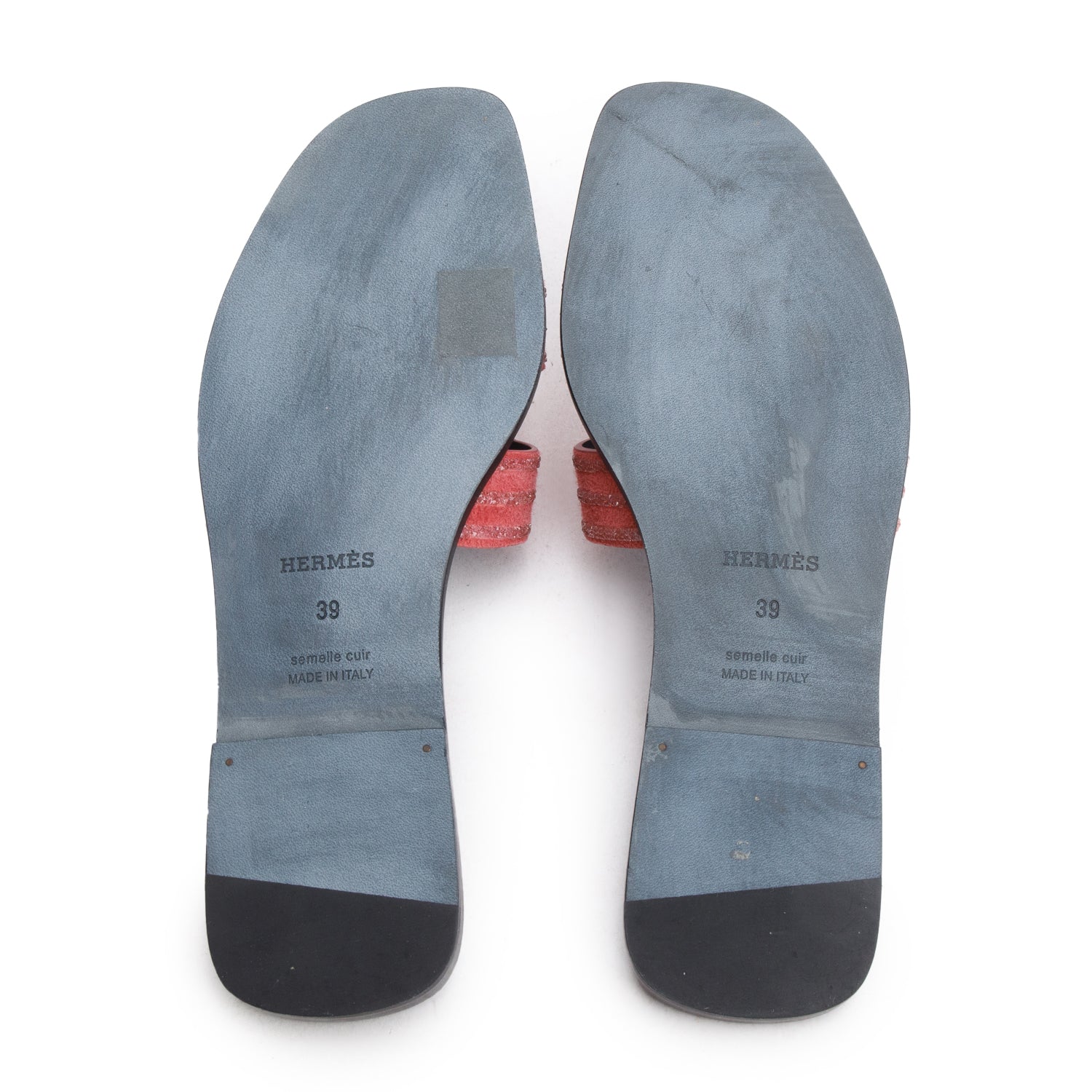 Hermes Rose de Venise Suede Goatskin Crystal Embellished Oran Sandals, Size 39