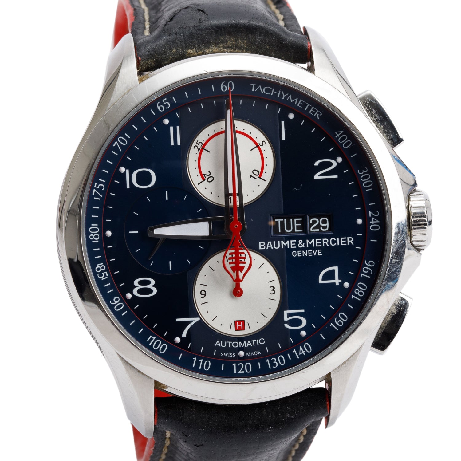 Baume & Mercier Stainless Steel Clifton Club Shelby Cobra Limited Edition 44 MM Chronograph Automatic Watch w/ Box & Papers