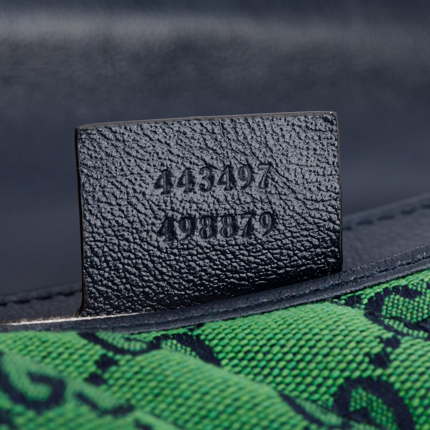 Gucci Green Monogram Matelassa Diagonal Small GG Marmont Shoulder Bag w/ Box