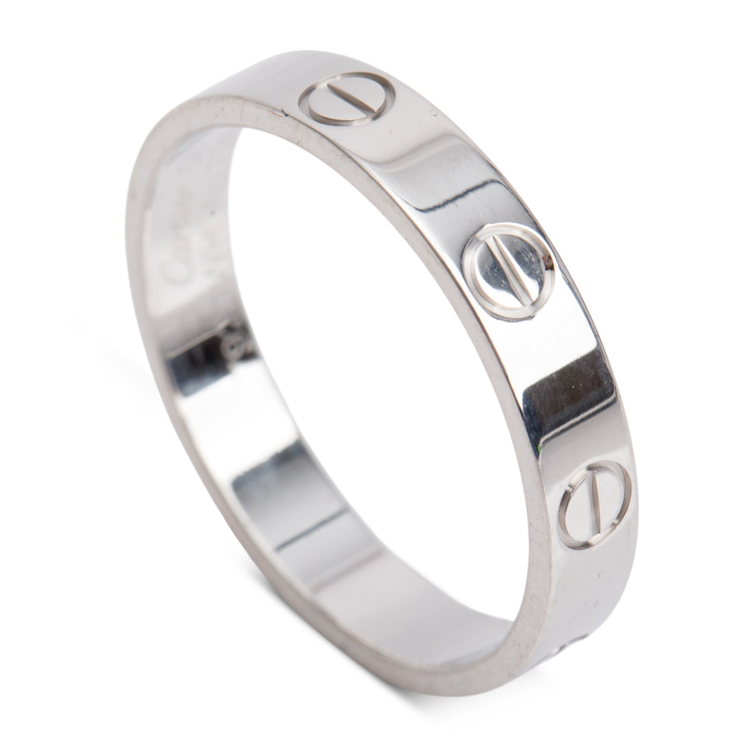 Cartier 2025 18k White Gold 3.6 MM Love Wedding Band Ring, Size 56 7.75 w/ Box, Receipt & Certificate