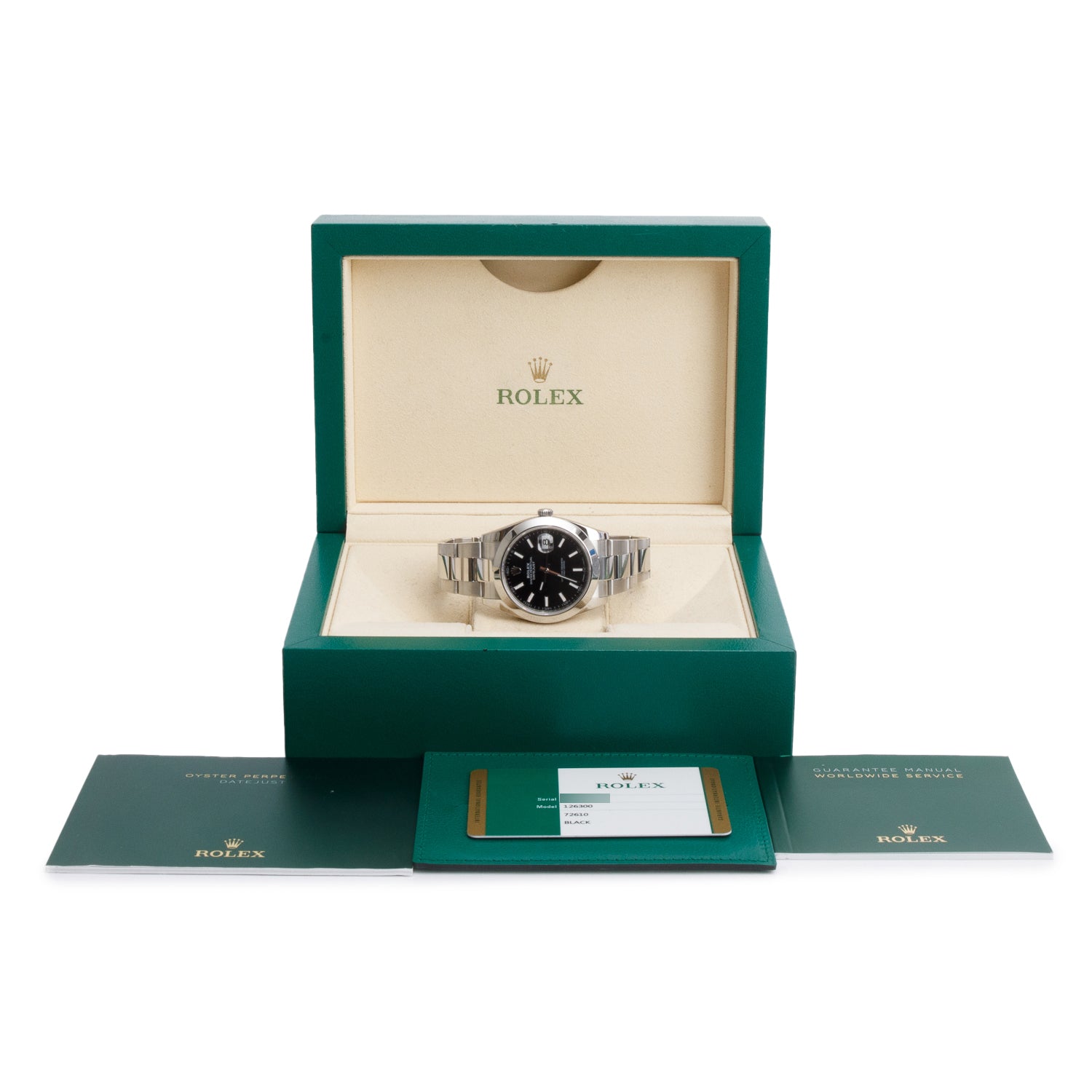 Rolex Stainless Steel Oyster Perpetual Datejust 41 MM Watch Black Dial 126300 w/ Box & Papers