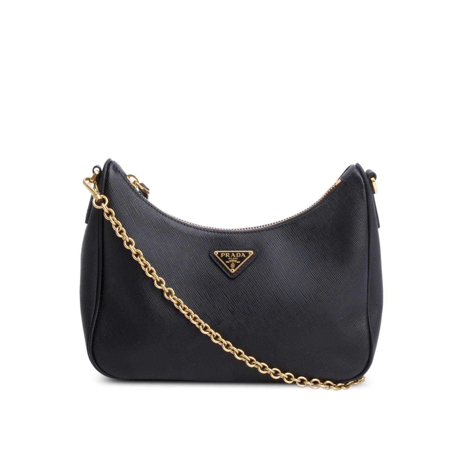 Prada Black Saffiano Leather Re-Edition 2005 Shoulder Bag w/ Straps