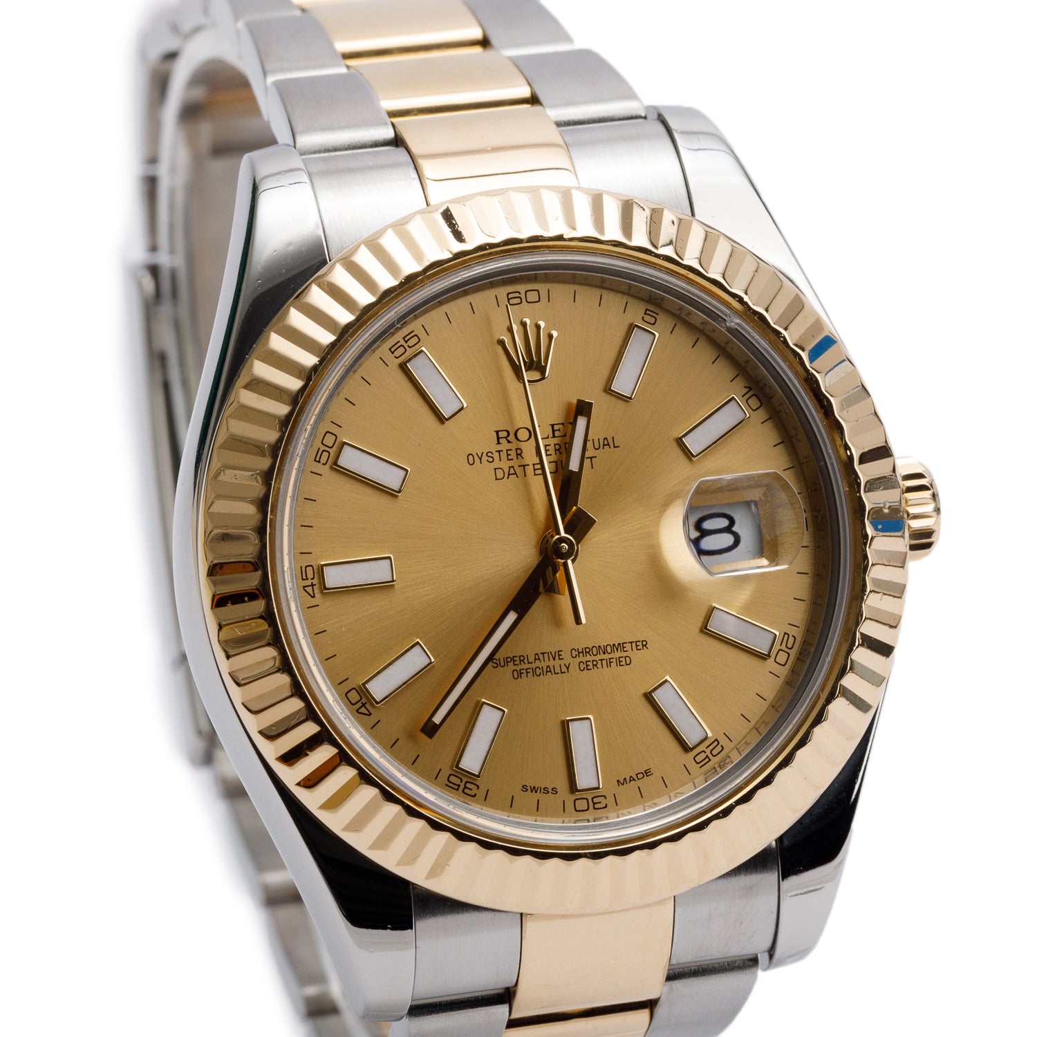 Rolex Stainless Steel & 18k Yellow Gold Oyster Perpetual Datejust II 41 MM Watch Gold Dial 116333