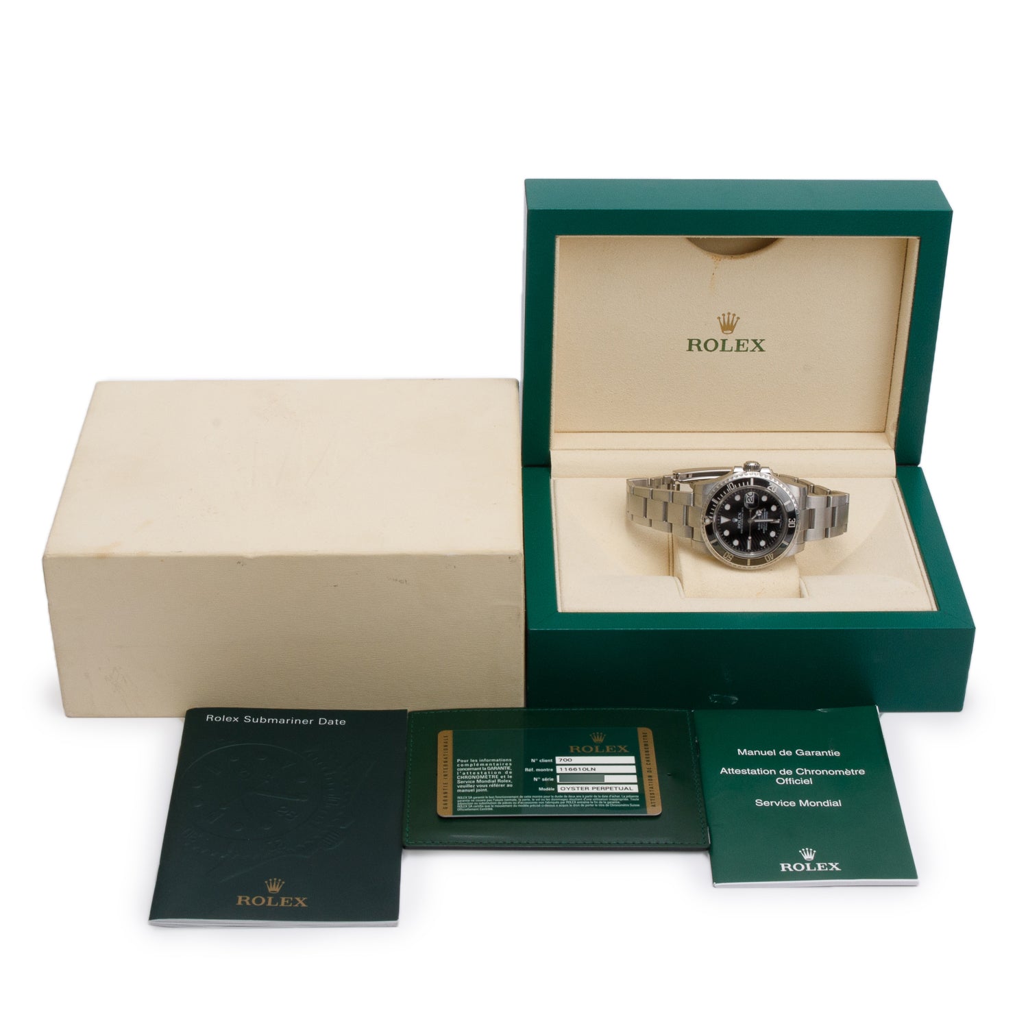 Rolex Stainless Steel Submariner Date 40 MM Automatic Watch Black Dial 116610LN w/ Box & Papers