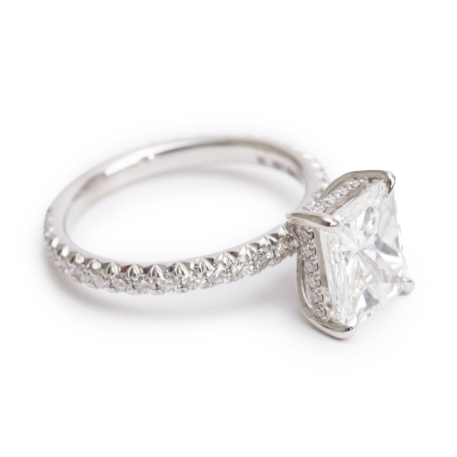 Mark Lash 18k White Gold 2.02 ct. Radiant Cut Diamond Engagement Ring, Size 5 w/ Box & GIA Certificate