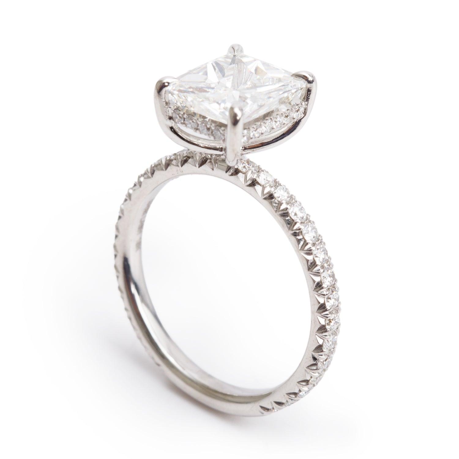 Mark Lash 18k White Gold 2.02 ct. Radiant Cut Diamond Engagement Ring, Size 5 w/ Box & GIA Certificate