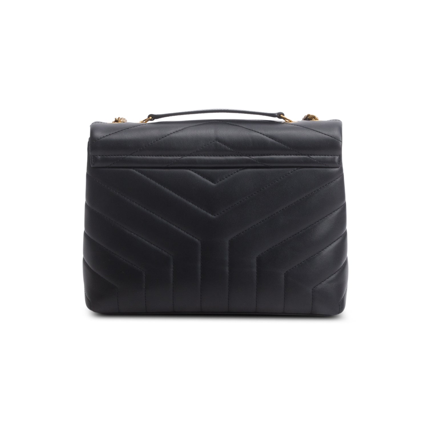 Saint Laurent 2024 Black Calfskin Y Quilted Monogram Small LouLou Shoulder Bag