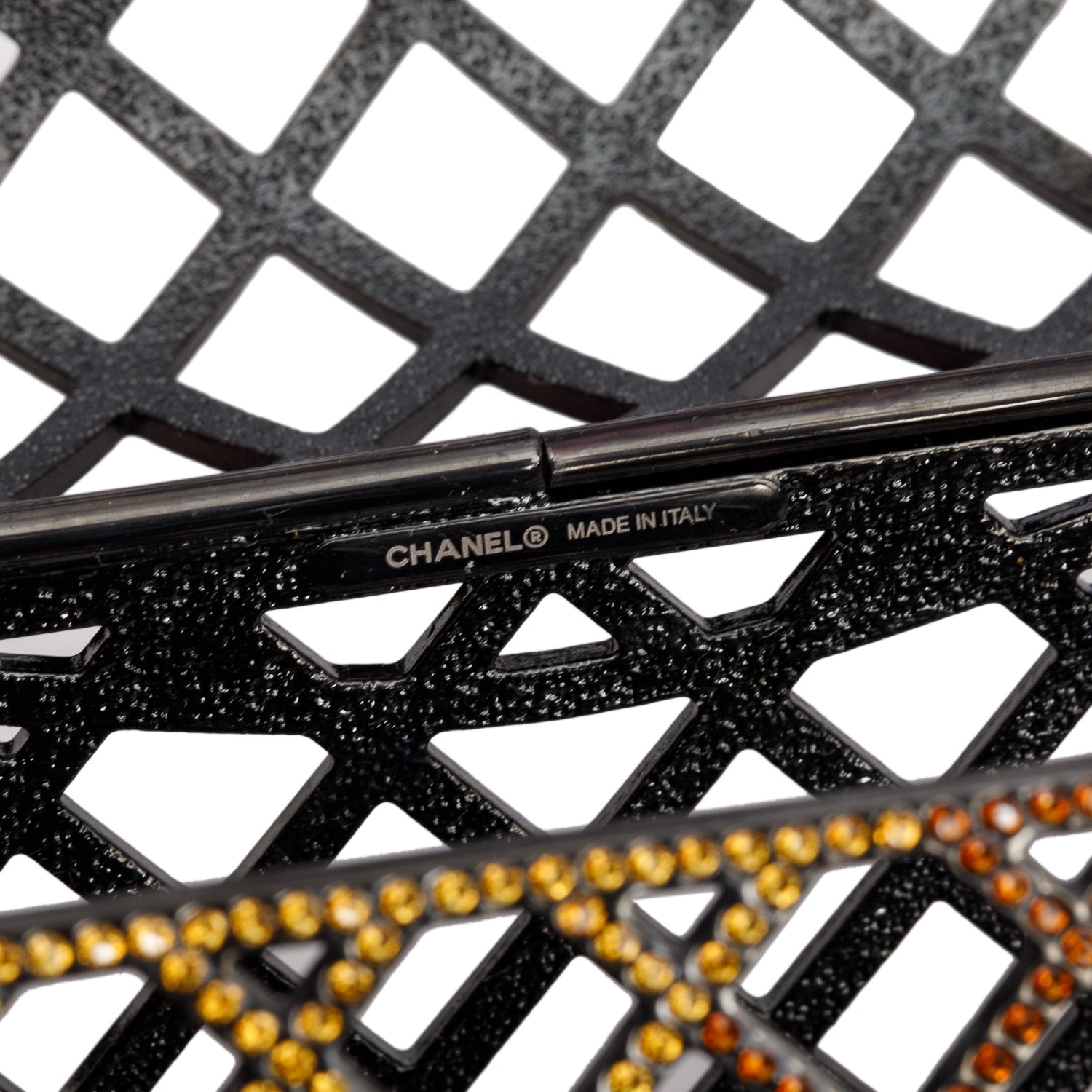 Chanel Limited Edition Black Metal Multicolor Strass Cage Mini Flap Bag w/ Box