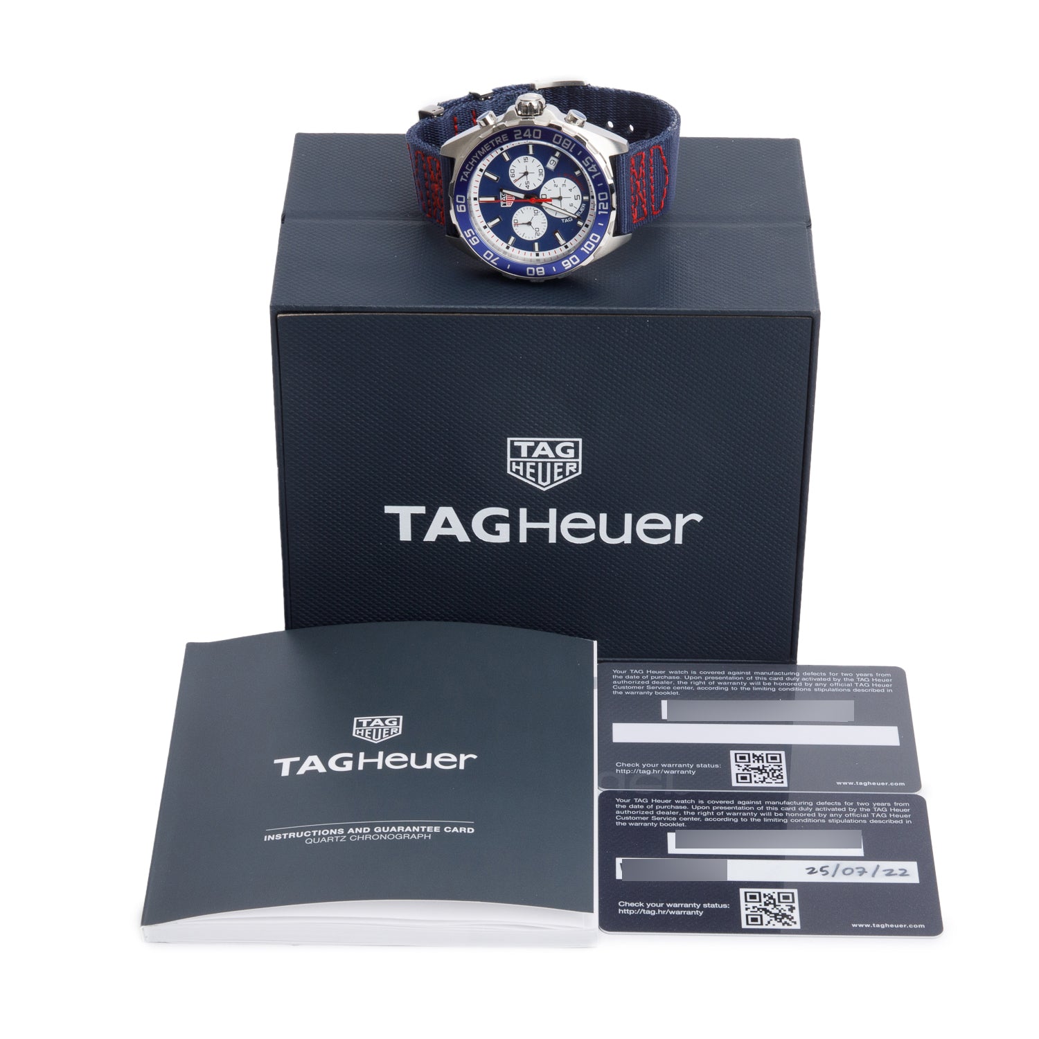 Tag Heuer Red Bull Racing Special Edition Stainless Steel Formula 1 43 MM Quartz Chronograph Watch Blue Dial CAZ1018 w/ Box & Papers