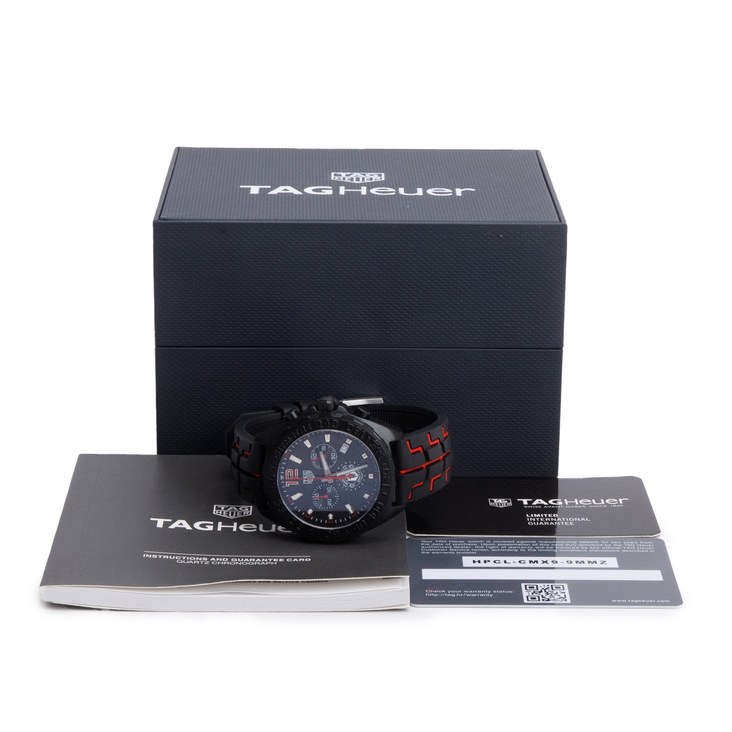 Tag Heuer Black PVD Stainless Steel Formula 1 Manchester United Limited Edition 43 MM Quartz Chronograph Watch Black Dial CAZ101J w/ Box & Papers