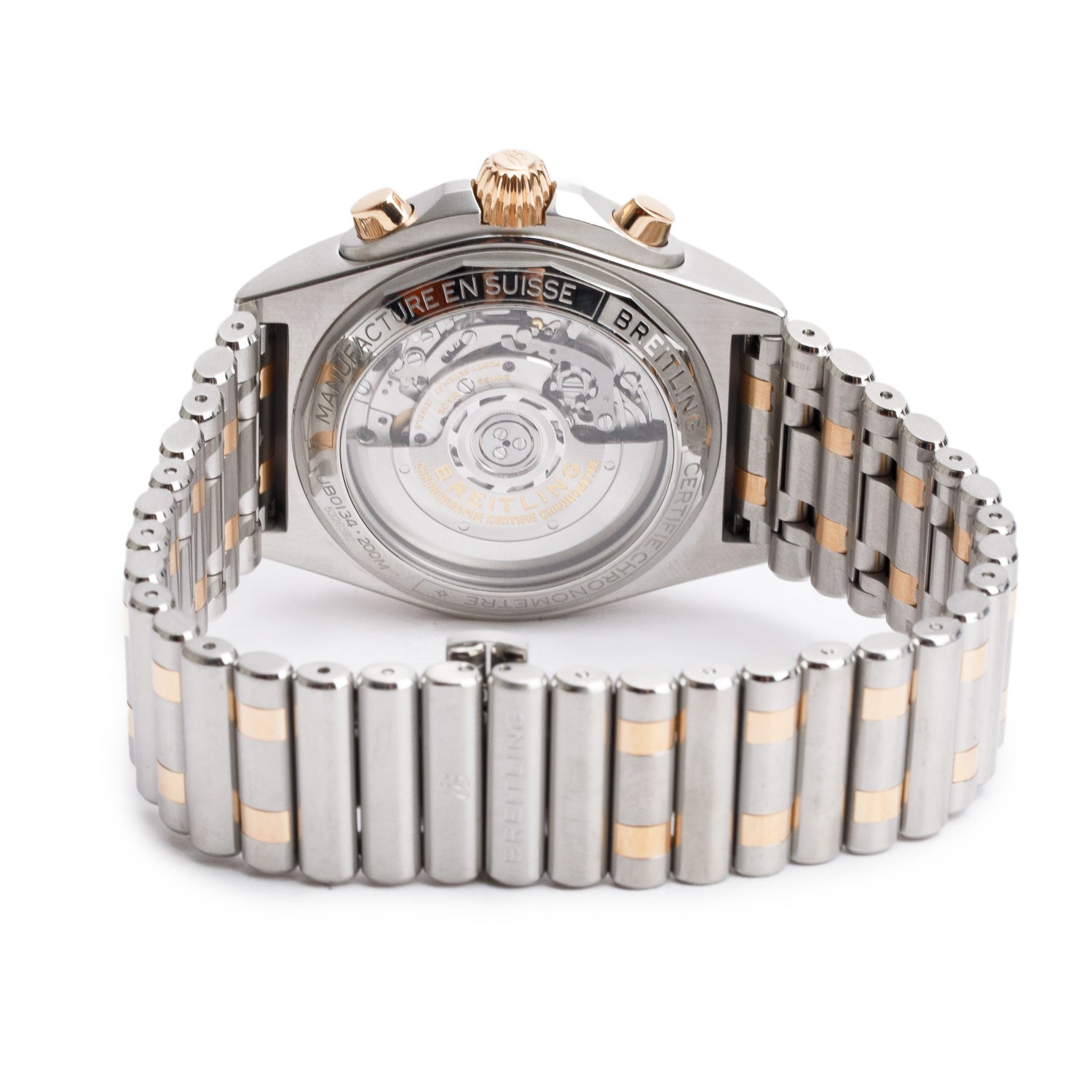 Breitling Stainless Steel & 18k Rose Gold Chronomat B01 42 MM Chronograph Automatic Watch Grey Dial UB0134 w/ Box & Papers