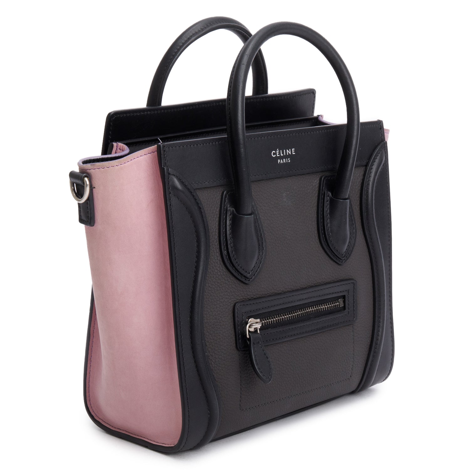 Celine Tri-Color Calfskin Leather Nano Luggage Tote w/ Strap