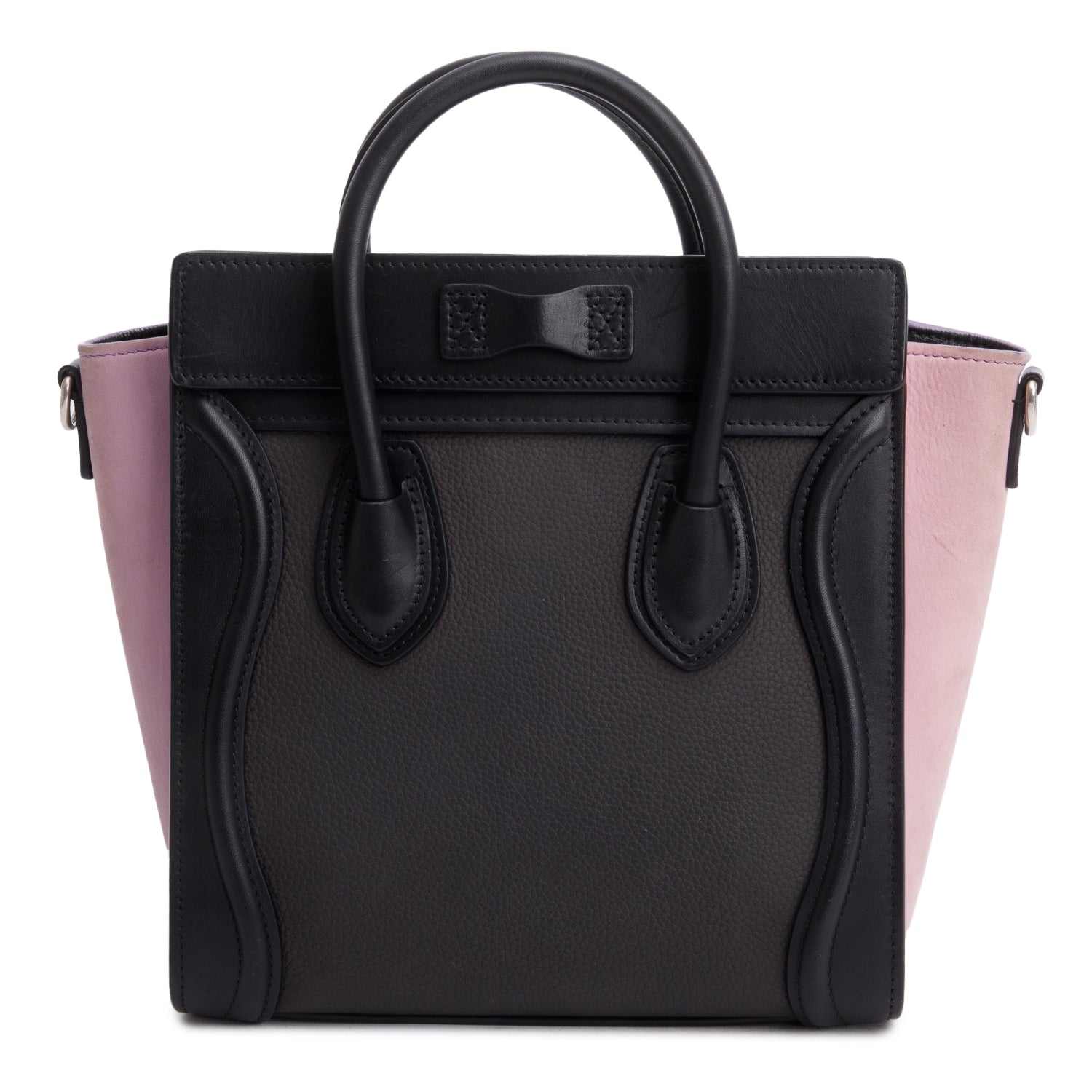 Celine Tri-Color Calfskin Leather Nano Luggage Tote w/ Strap