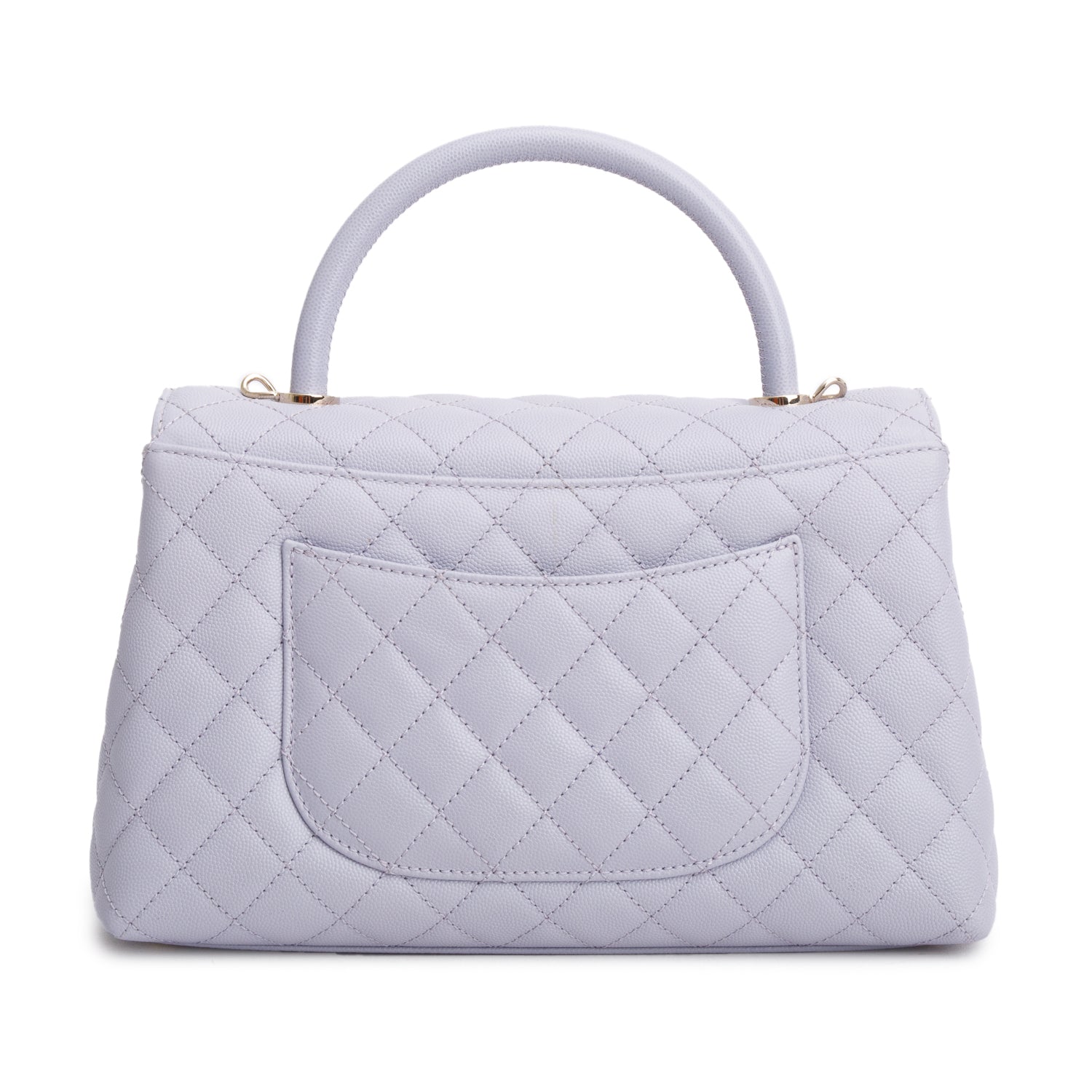 Chanel Purple Caviar Quilted Small Coco Handle Flap w/ Box