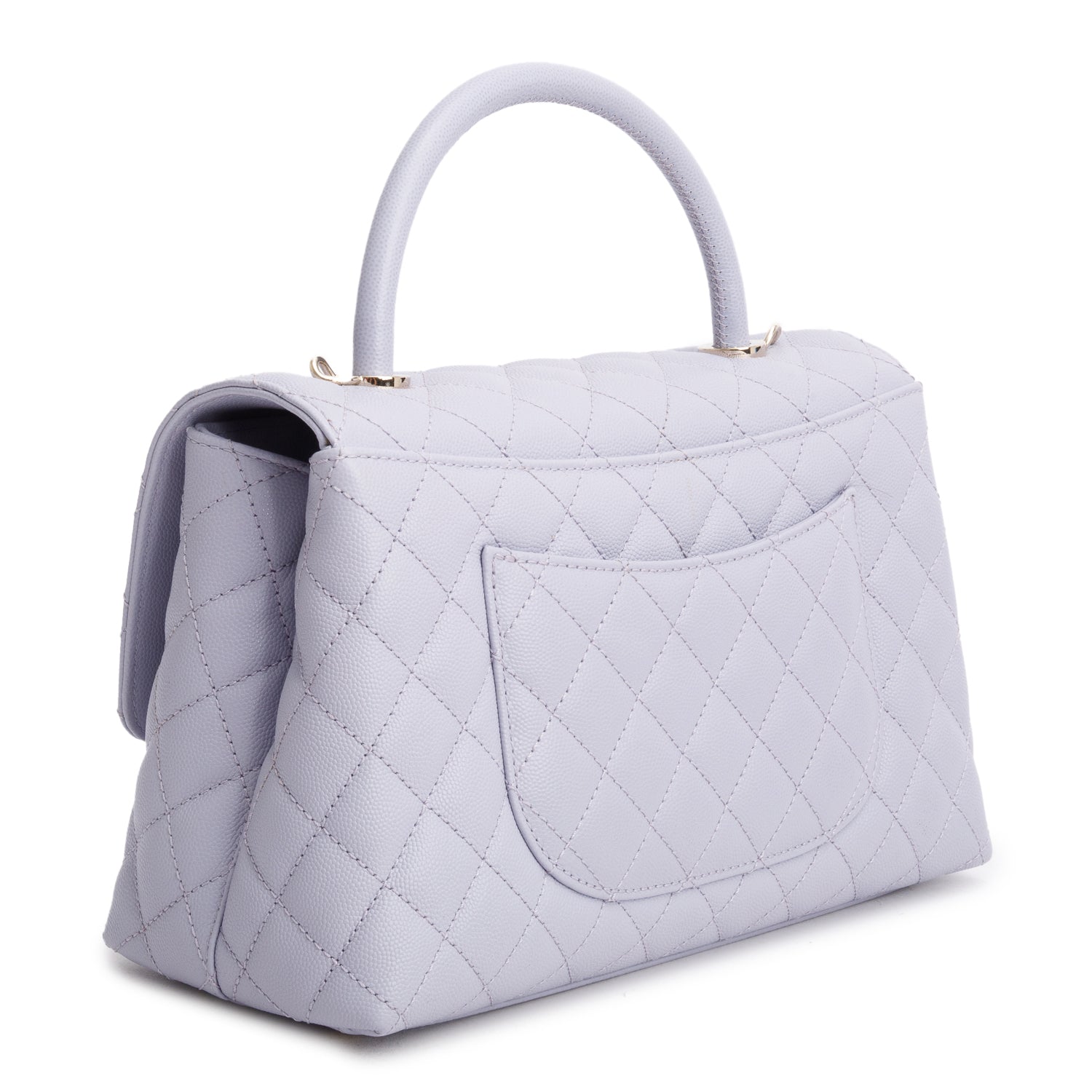 Chanel Purple Caviar Quilted Small Coco Handle Flap w/ Box