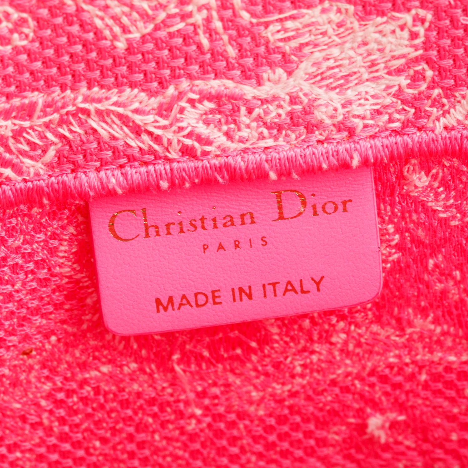 Christian Dior 2022 Pink Canvas Toile de Jouy Embroidered Medium Book Tote