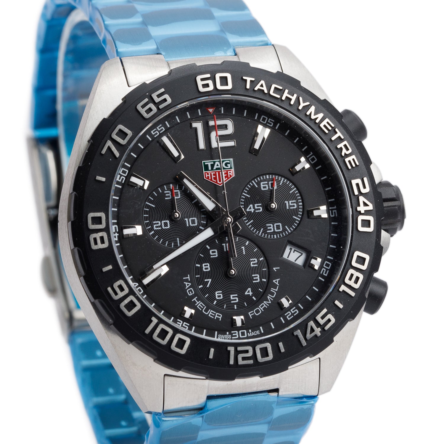 Tag Heuer 2025 Stainless Steel Formula 1 43 MM Chronograph Quartz Watch Black Dial CAZ1010 w/ Box & Papers