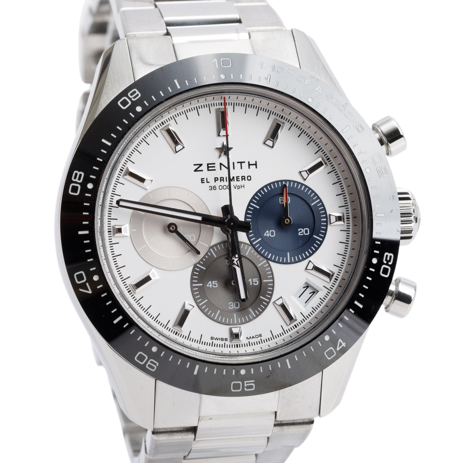 Zenith Stainless Steel El Primero Chronomaster Sport 41 MM Chronograph Automatic Watch White Dial w/ Box & Papers