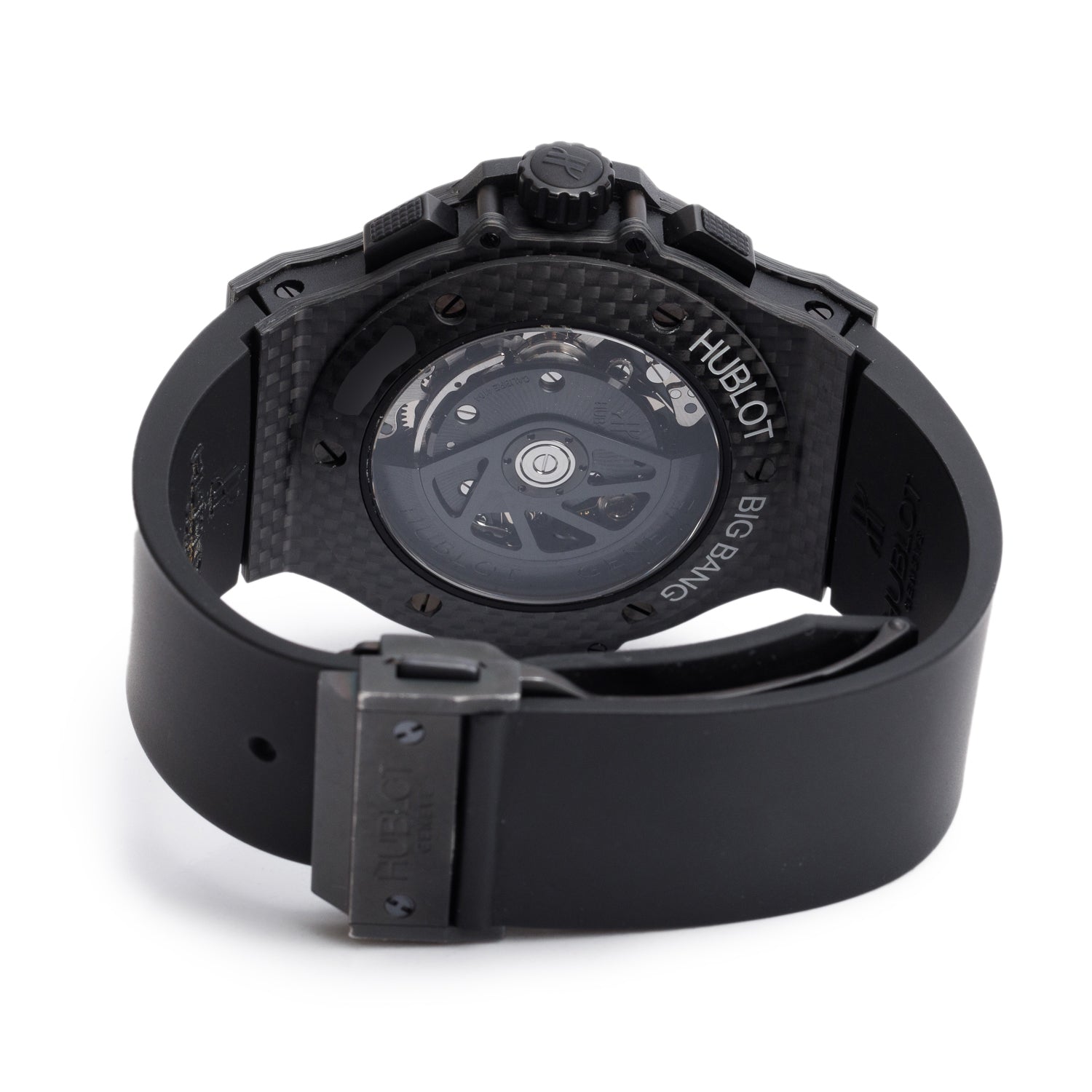 Hublot Black Carbon Fiber Big Bang 44 MM Automatic Chronograph Watch Black Carbon Fiber Dial w/ Box & Papers