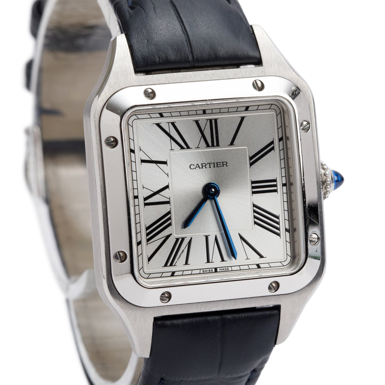 Cartier 2025 Stainless Steel Santos Dumont Watch, Small Model 4242 w/ Box & Papers