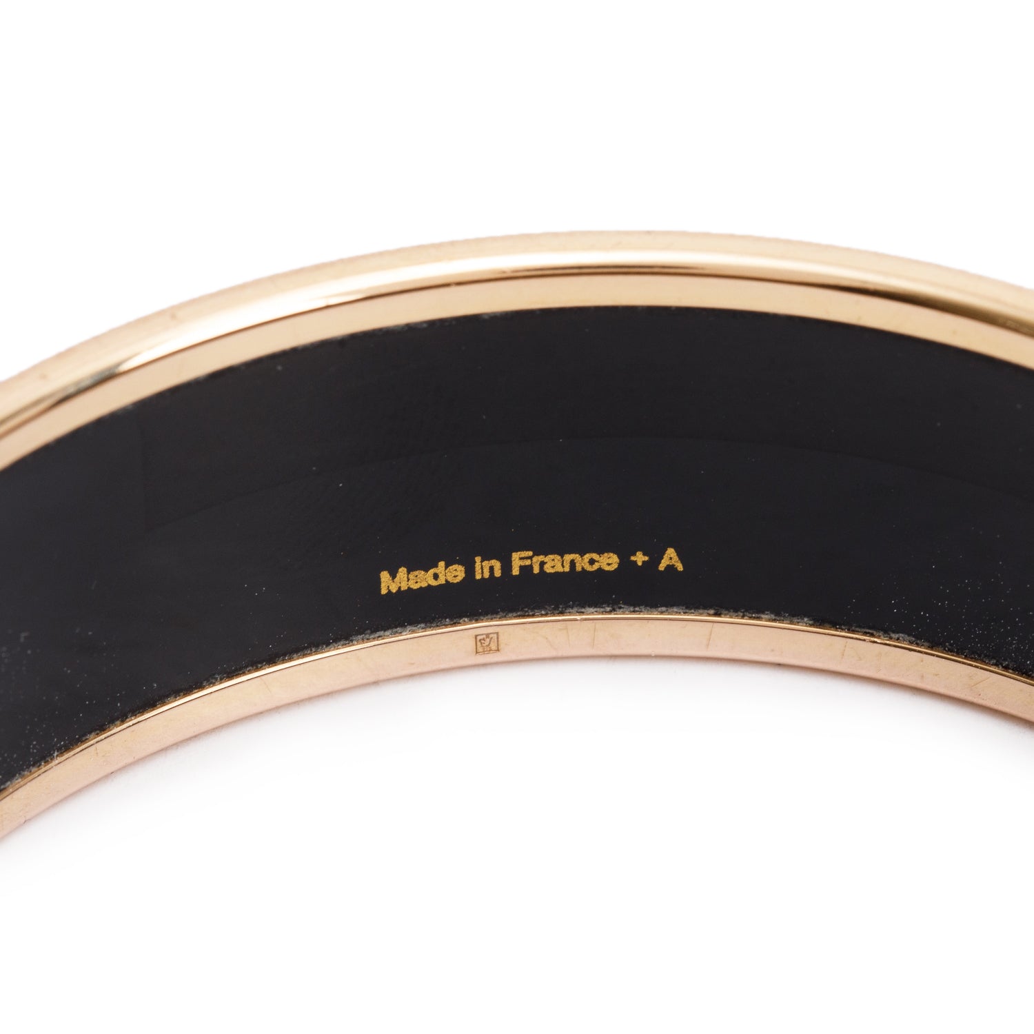 Hermes Gold-Plated Pink  'Brides de Gala' Enamel Wide Bangle w/ Box