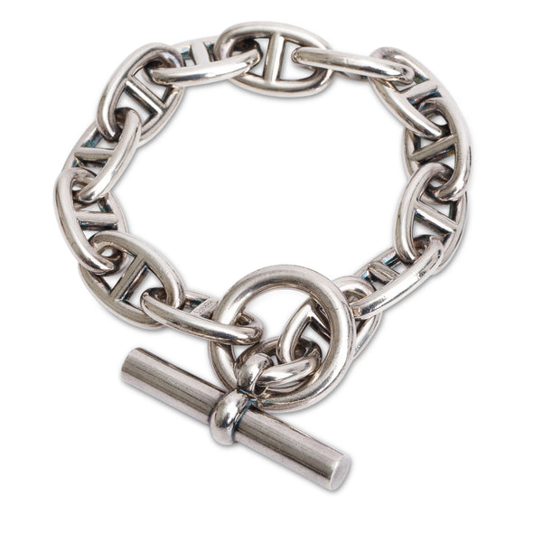 Hermes Sterling Silver Chaine D'Ancre Bracelet, Very Large Model
