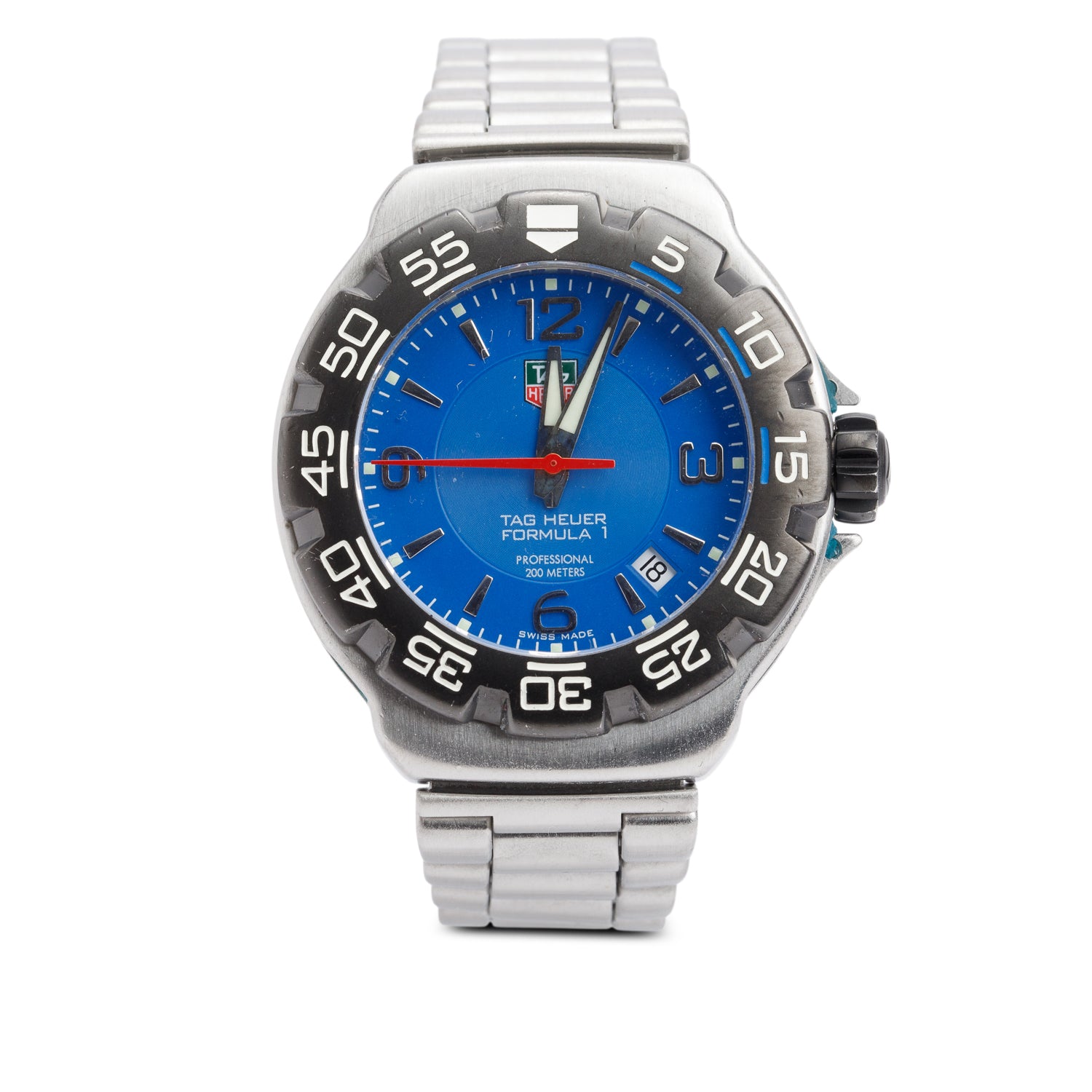 Tag Heuer Stainless Steel & Black Ceramic Formula 1 41 MM Quartz Watch Blue Dial WAC1112