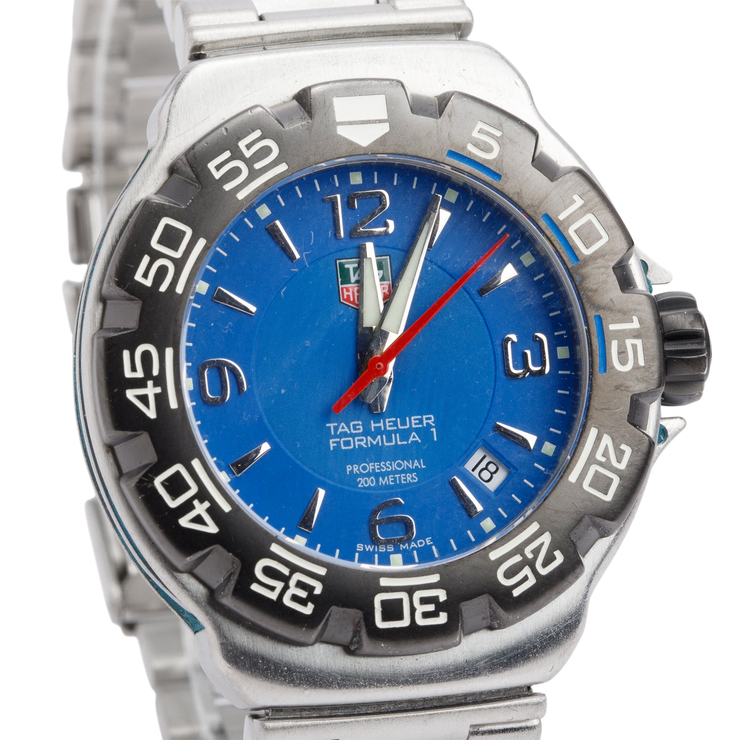 Tag Heuer Stainless Steel & Black Ceramic Formula 1 41 MM Quartz Watch Blue Dial WAC1112