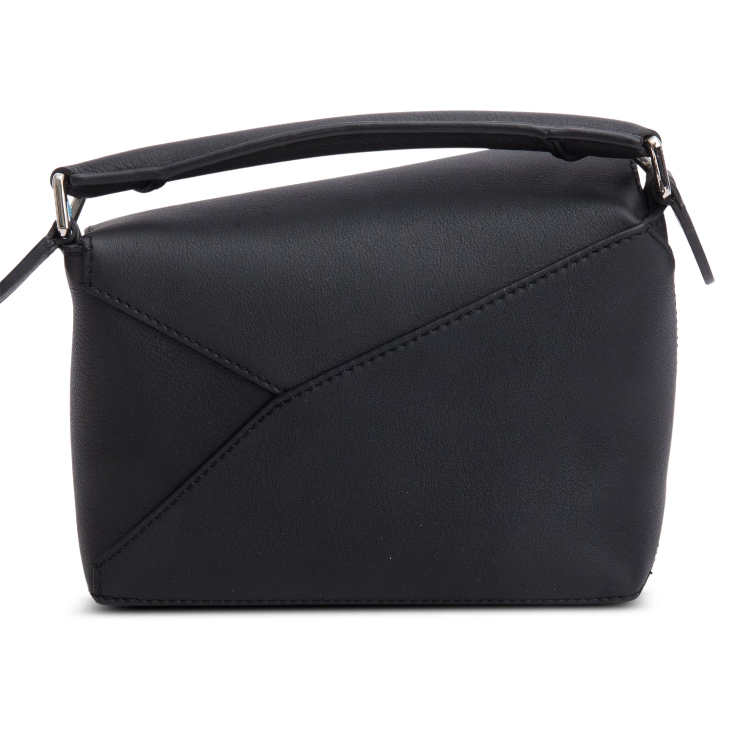 Loewe Black Calfskin Mini Puzzle Edge Bag w/ Strap