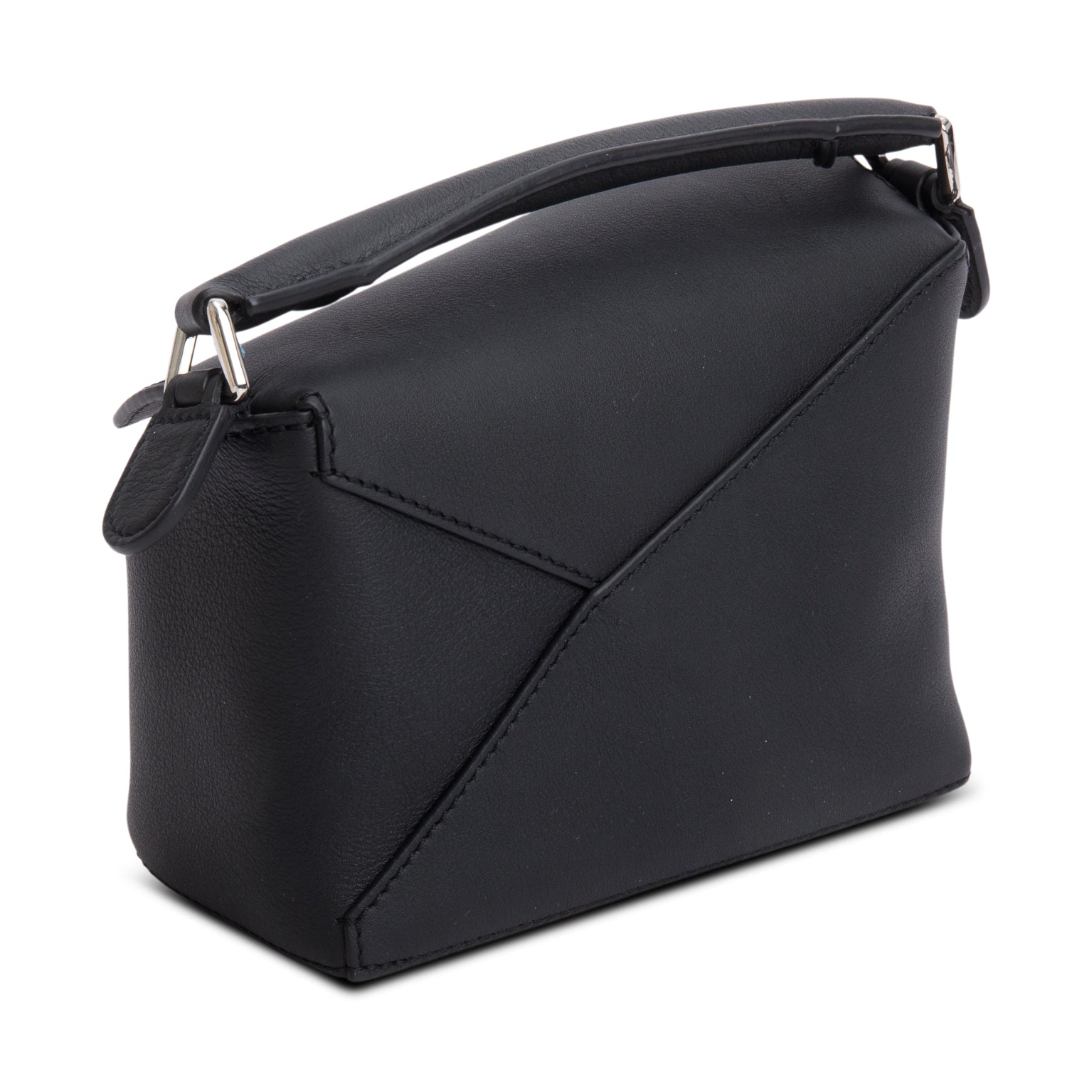 Loewe Black Calfskin Mini Puzzle Edge Bag w/ Strap
