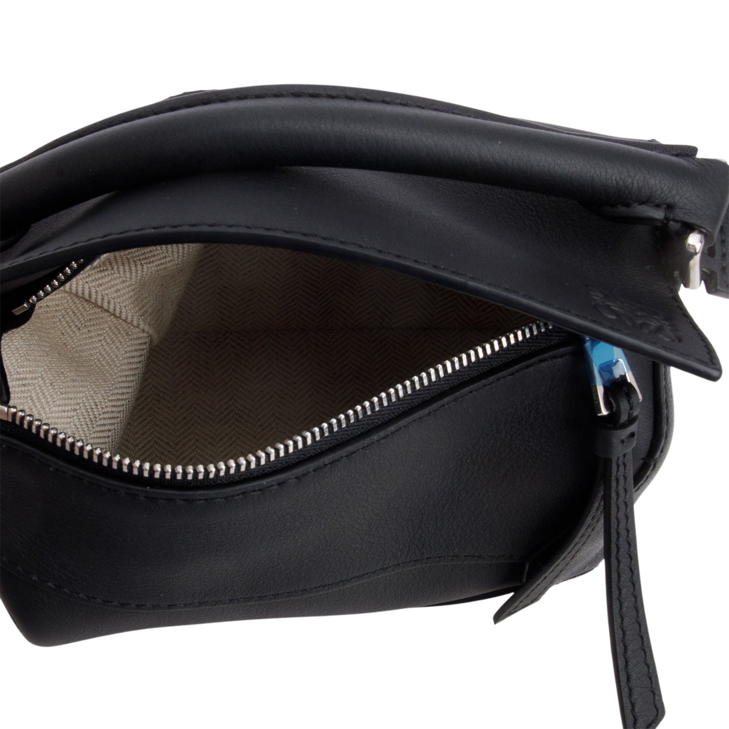 Loewe Black Calfskin Mini Puzzle Edge Bag w/ Strap