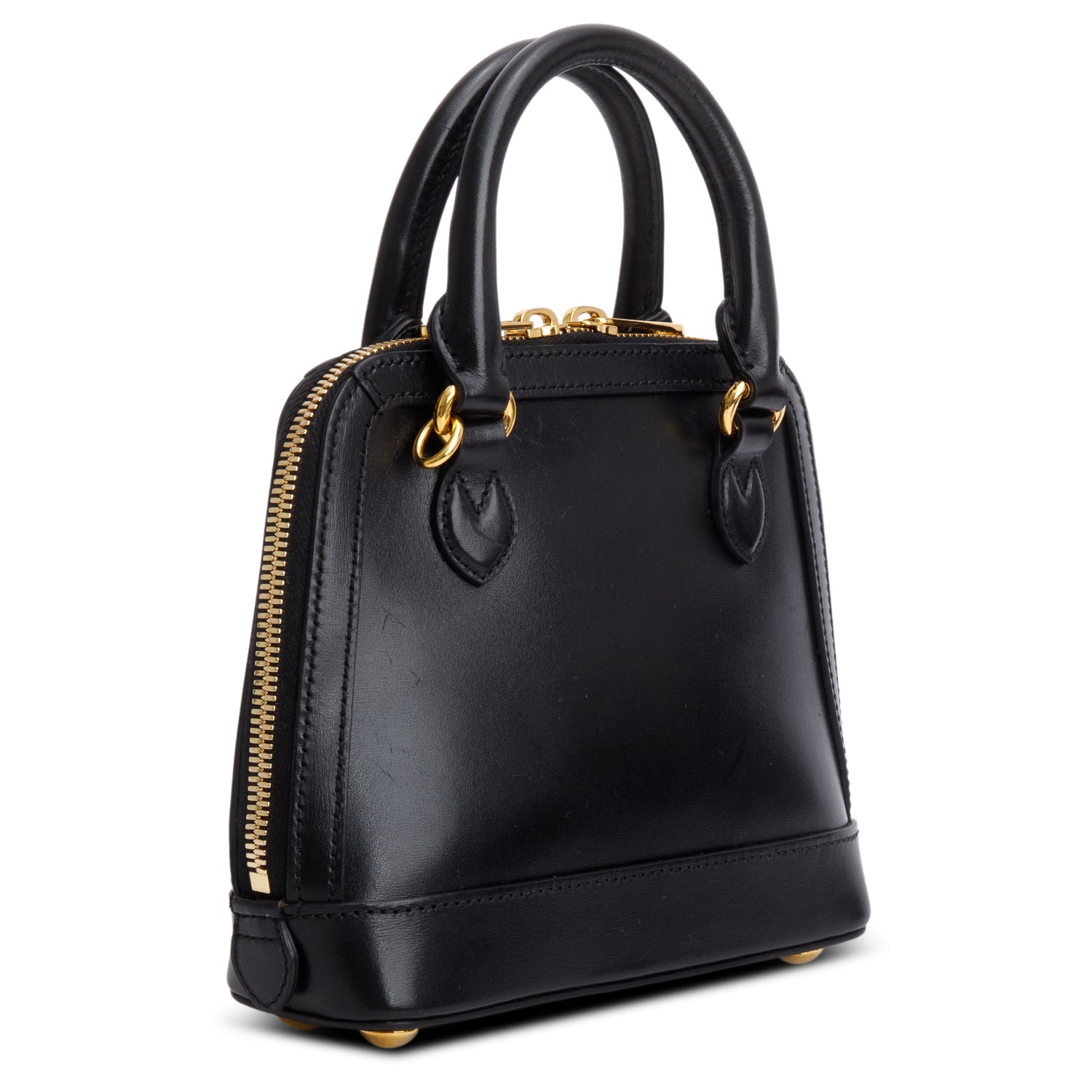 Gucci Black Azalea Calfskin Mini Horsebit 1955 Top Handle Bag w/ Strap
