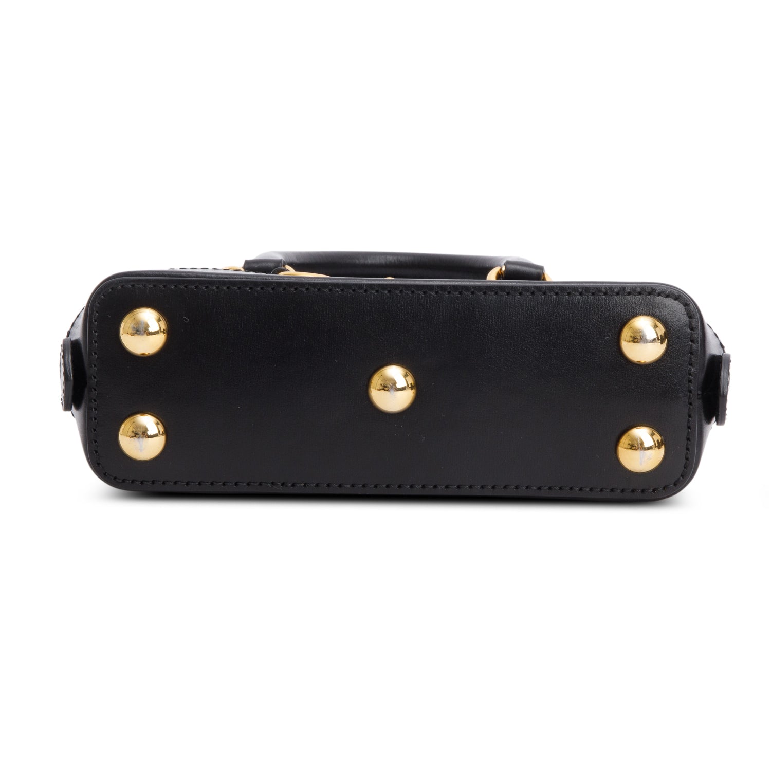 Gucci Black Azalea Calfskin Mini Horsebit 1955 Top Handle Bag w/ Strap