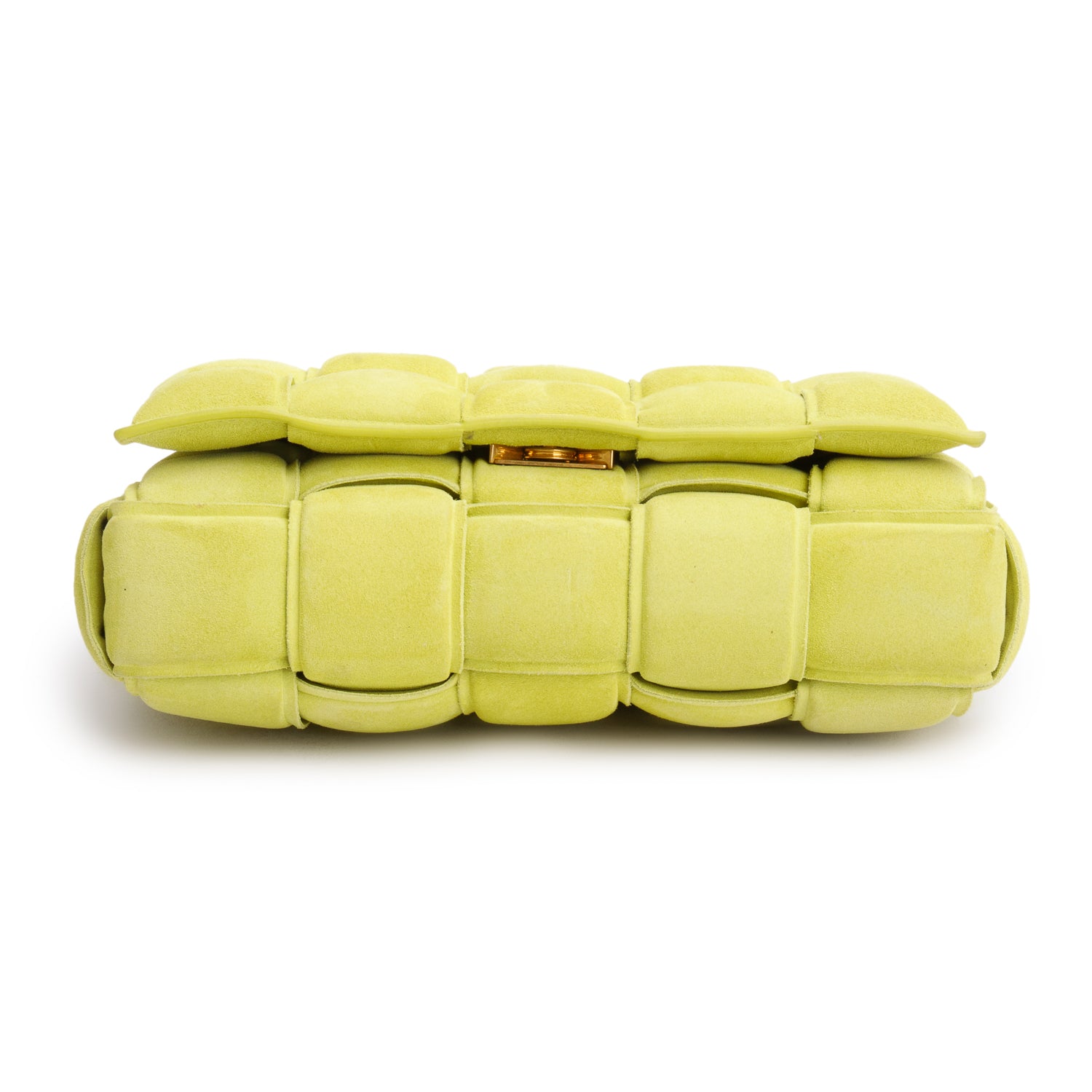 Bottega Veneta Green Suede Padded Leather Maxi Chain Cassette Bag