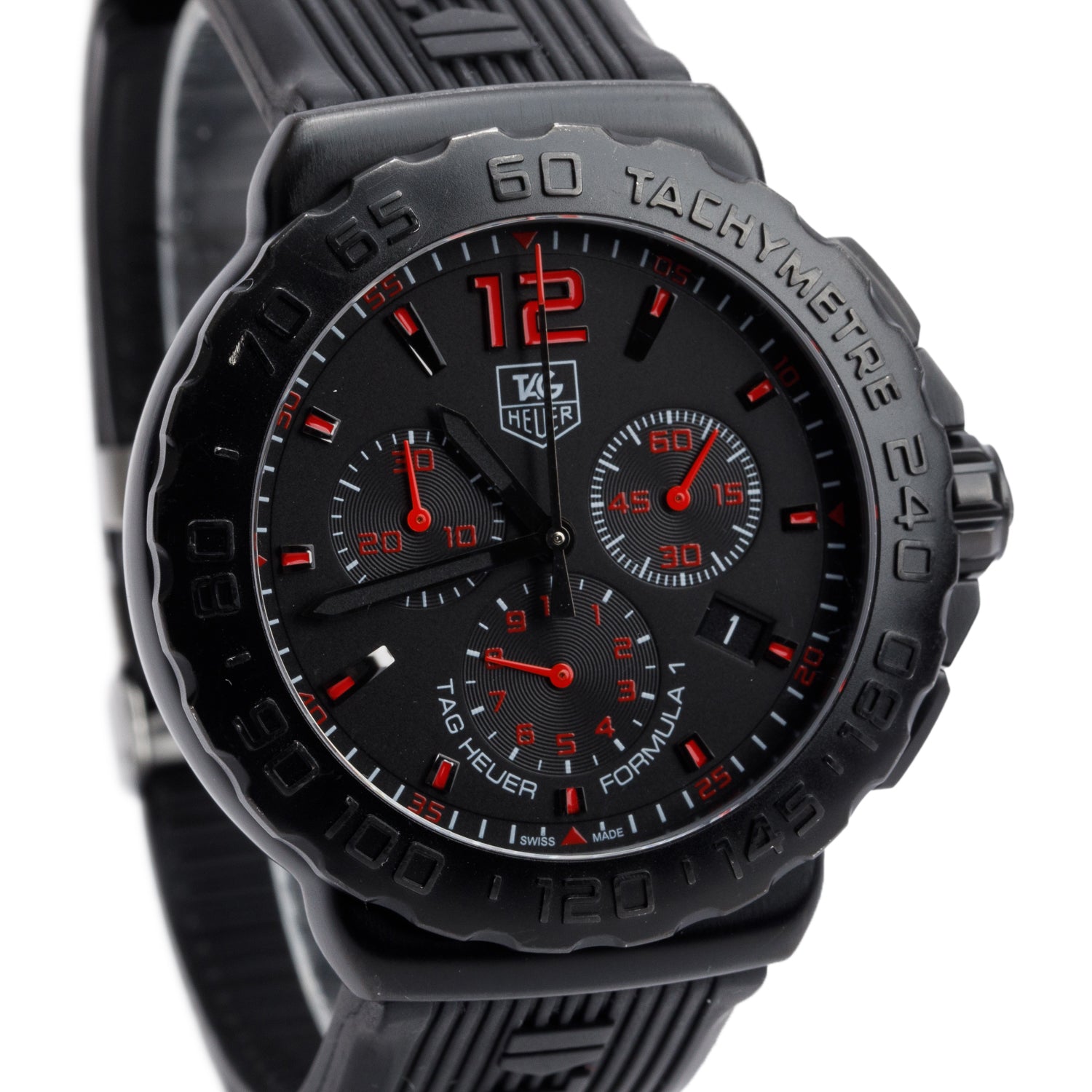 Tag Heuer Black PVD Stainless Steel Formula 1 42 MM Chronograph Quartz Watch Black Dial CAU111A
