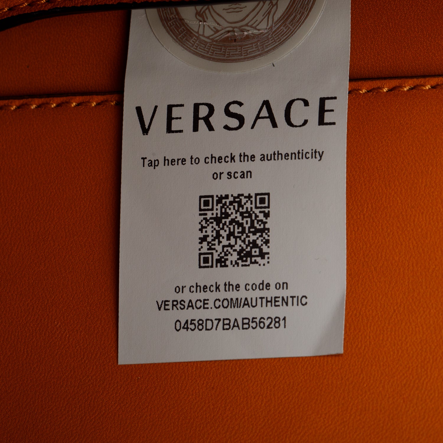 Versace Brown Nappa Leather Virtus Shoulder Bag
