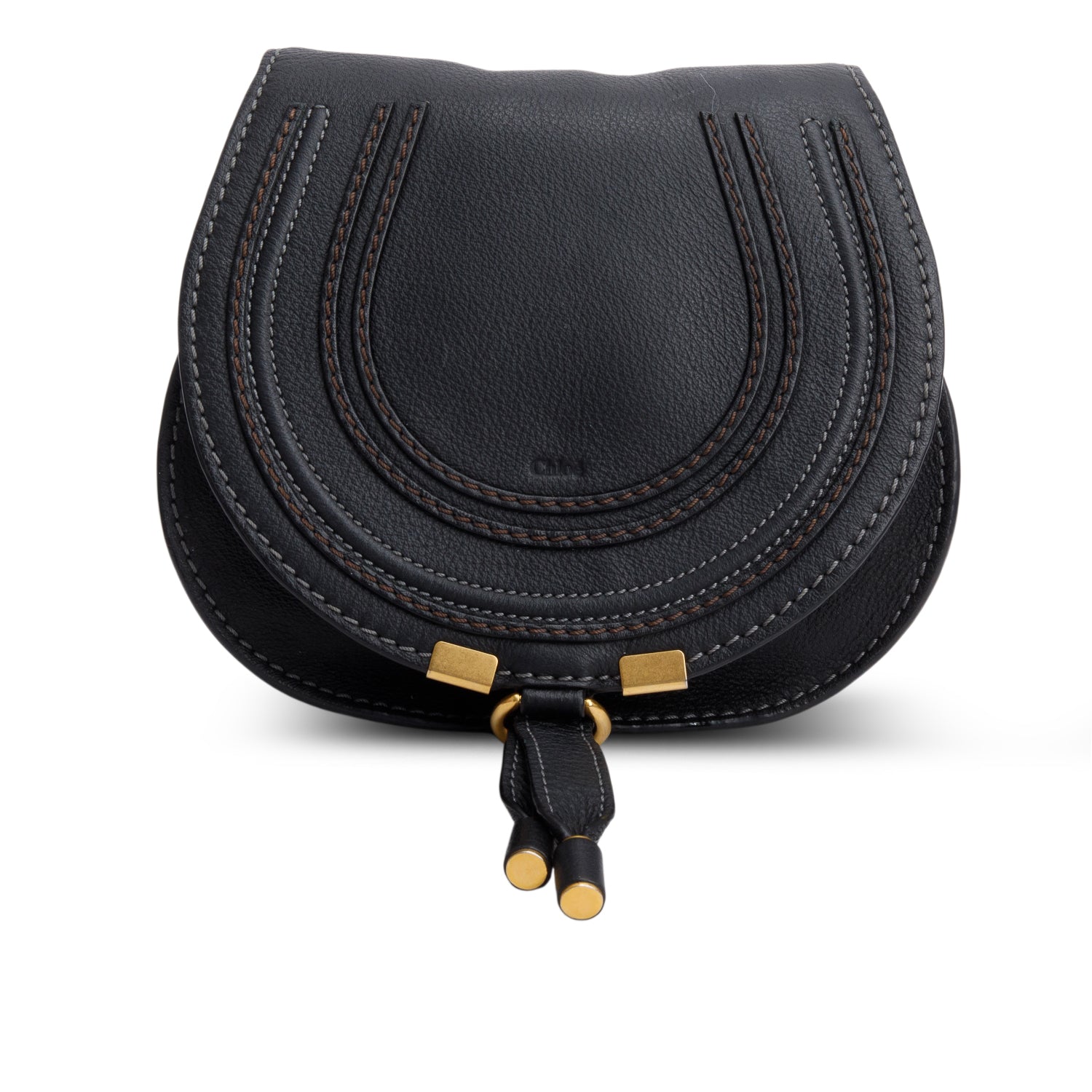 Chloe Black Calfskin Leather Small Marcie Crossbody Bag