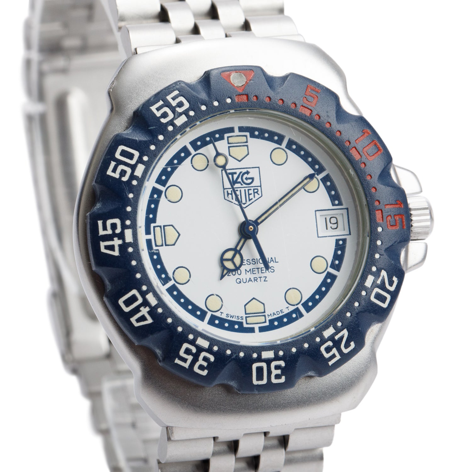 Tag Heuer Stainless Steel & Navy Ceramic Formula 1 35 MM Watch White Dial WA1219