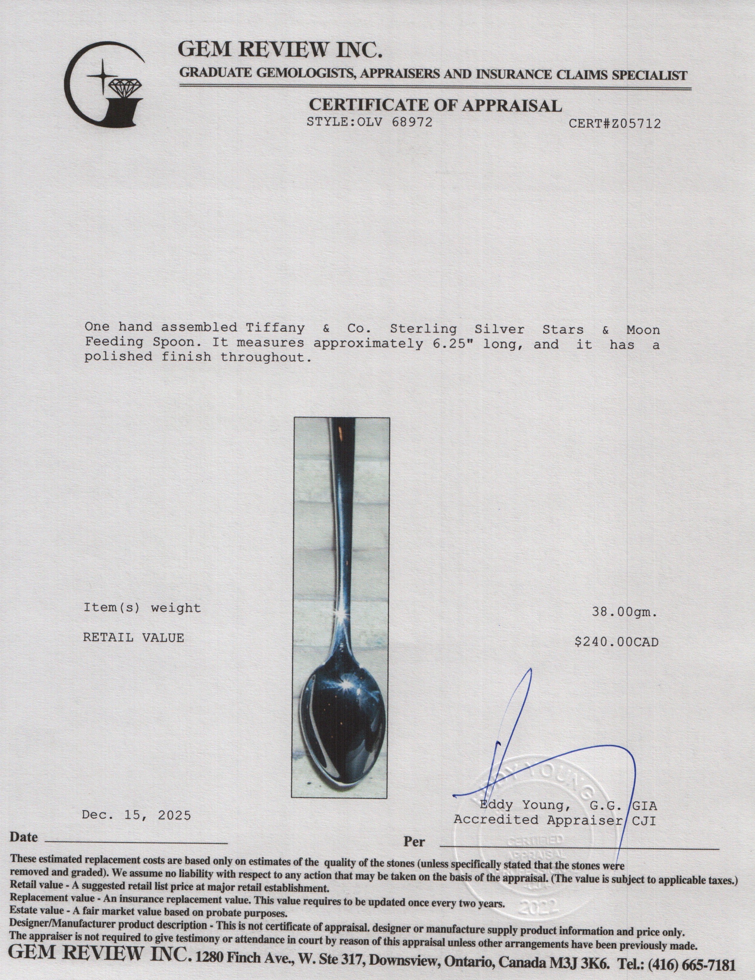Tiffany & Co. Sterling Silver Stars & Moon Feeding Spoon