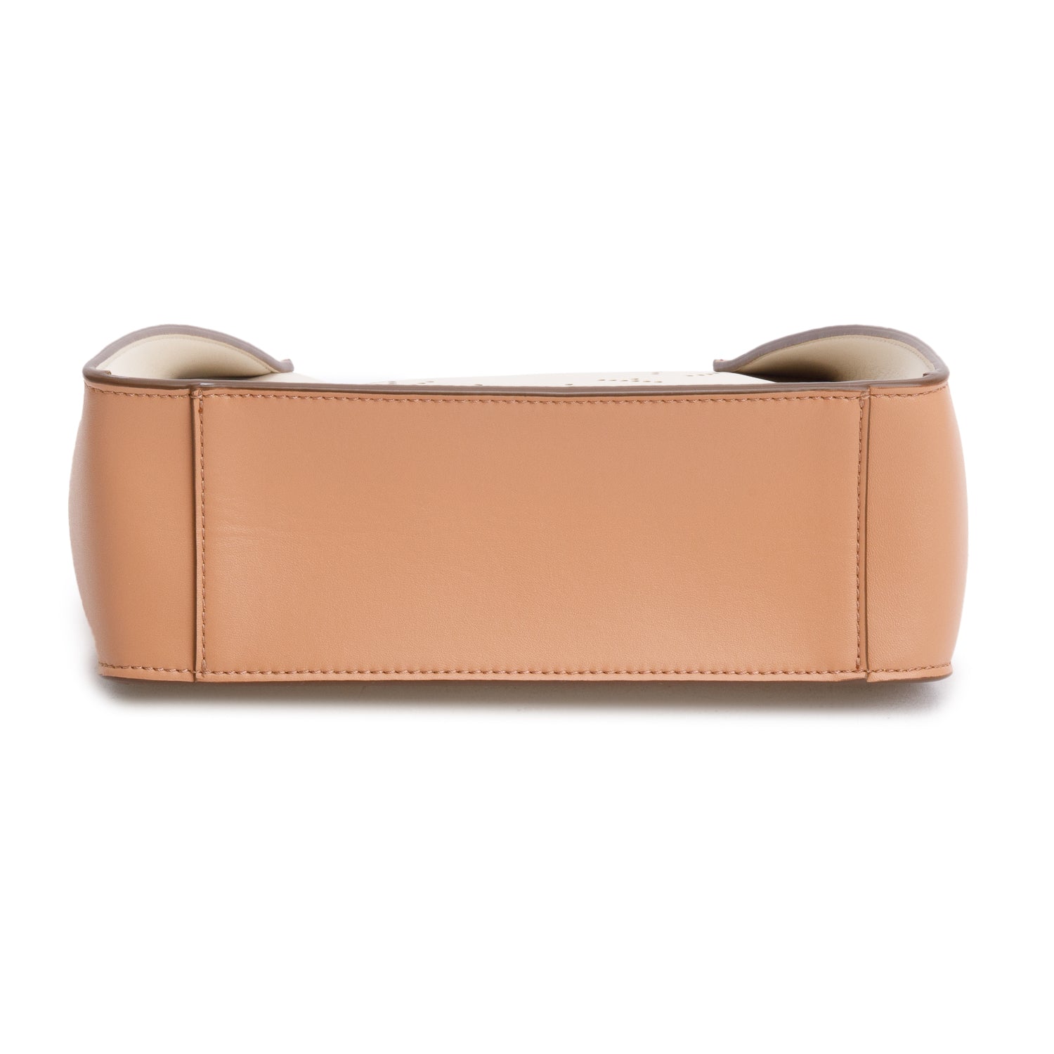 Stella McCartney Brown Cream Eco Alter Nappa Perforated Logo Crossbody Bag
