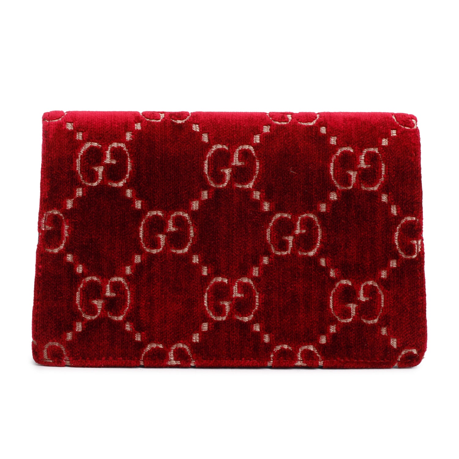 Gucci Red GG Embossed Velvet Dionysus Super Mini Bag