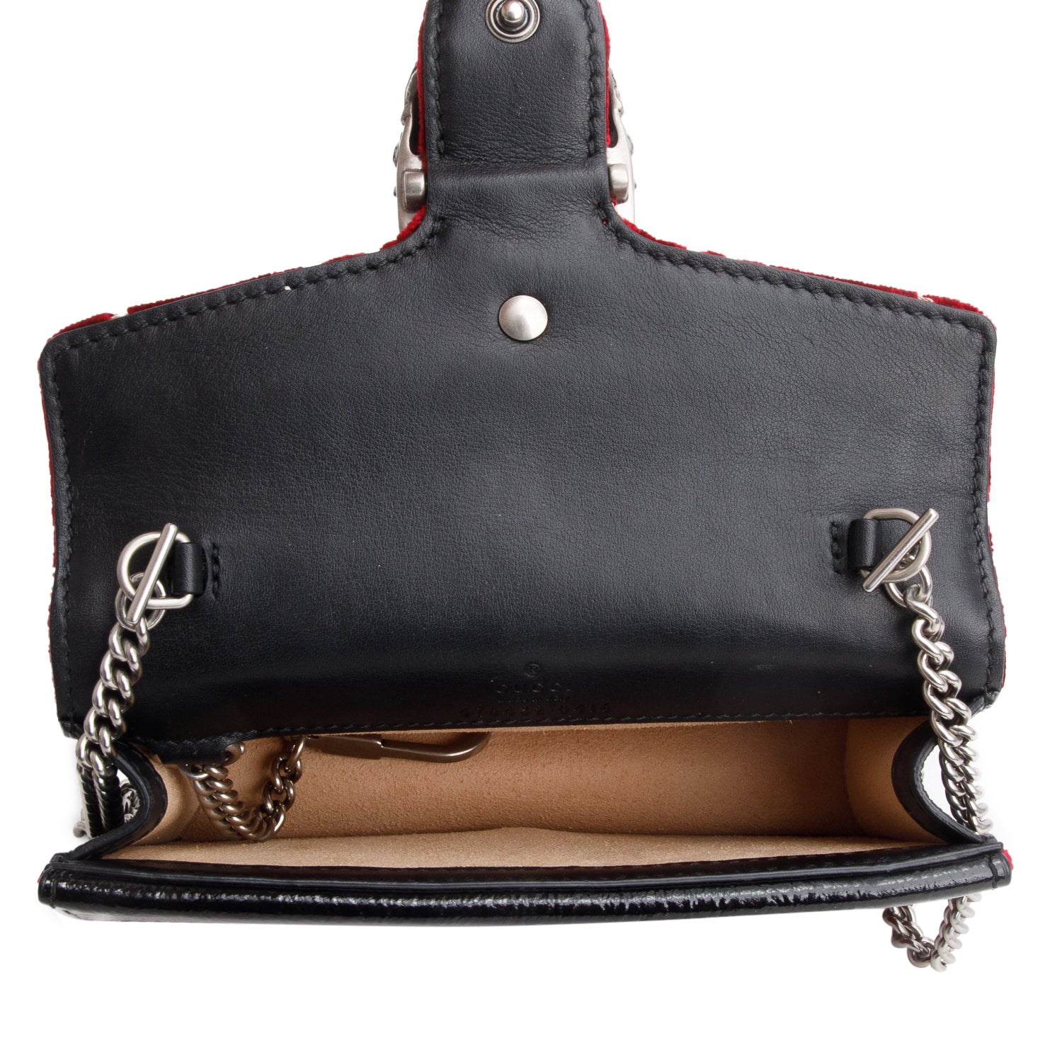 Gucci Red GG Embossed Velvet Dionysus Super Mini Bag